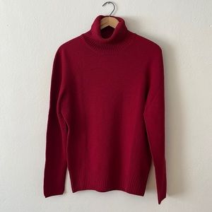 D. Exterior Red Wool Turtleneck Sweater